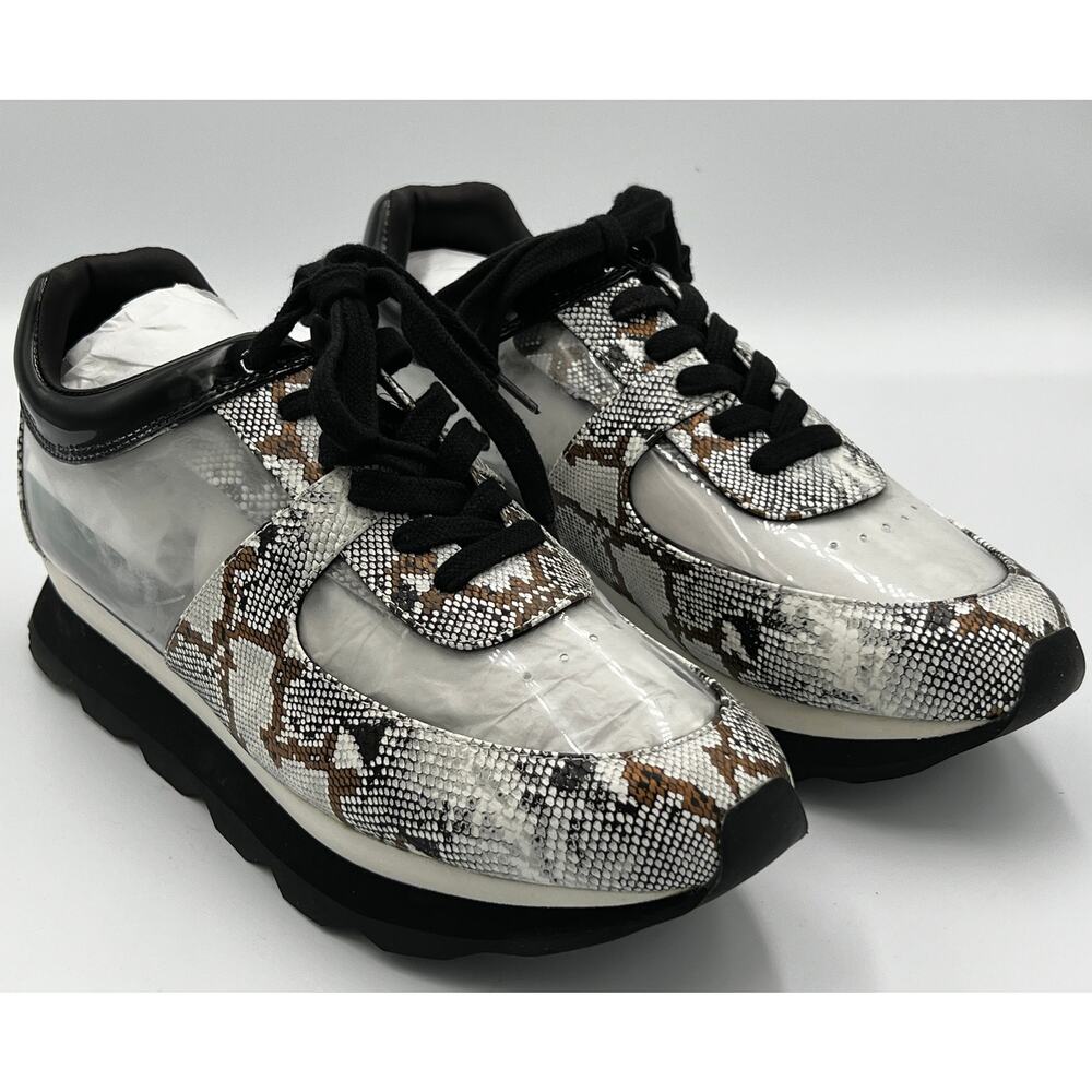 NWB Jessica Rich Transparent Sneakers Gold Snake Women's Size 40